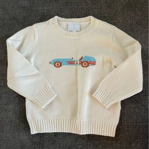 Little English race car cotton sweater. Size 4T